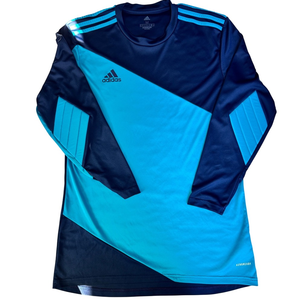 Adidas Padded Goalkeeper Jersey Long Sleeve Aeroready Soccer Shirt Blue Medium
